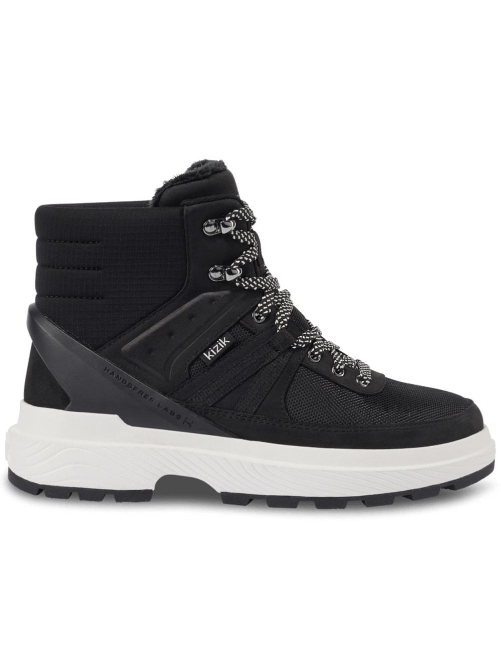 Kizik Women's Sierra - Black/White Sneaker Boot 7.5